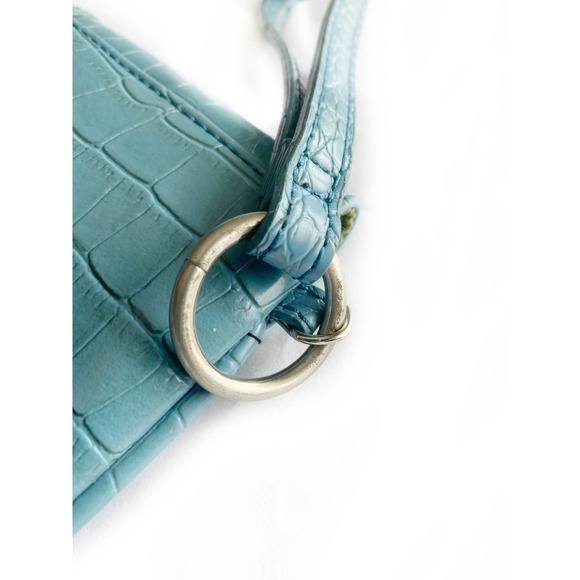 Blue Faux Crocodile Wristlet - Picture 6 of 7